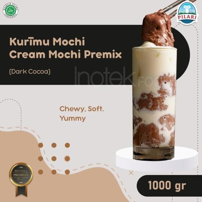 

Kurmu Mochi - Cream Mochi Premix - Tepung Mochi Rasa Dark Cocoa 1Kg