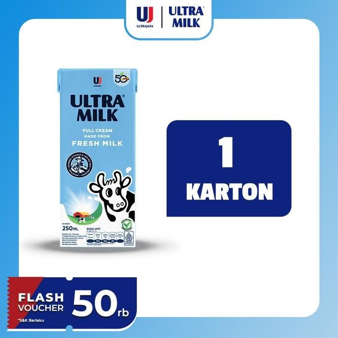 

Ultra Milk Susu Uht Full Cream 250Ml 1 Karton (24 Pcs)