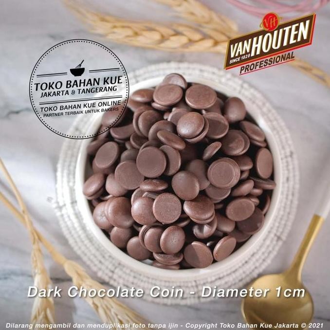 

Van Houten - 500Gr Dark Couverture Chocolate 70,4% Coin Cokelat Pahit