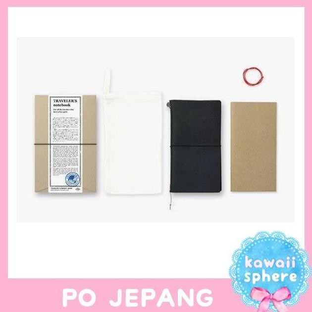

Midori Traveler'S Notebook Starter Kit | Regular Black | Po Jepang
