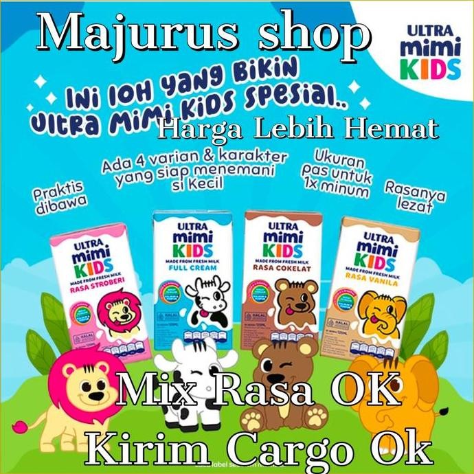 

Ultra Mimi Kids 125Ml Fullcream Coklat Stroberi Vanilla Isi 40 Pcs