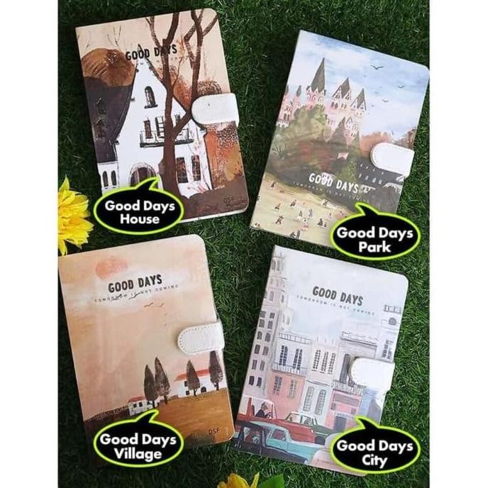 

Buku Diary Fancy Hardcover Kunci Magnet Leather - Good Days - House