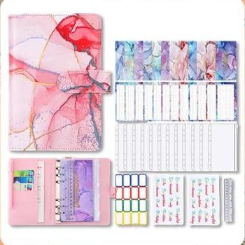 

Binder A6 Buku Agenda Notebook Motif Marmer Exclusive Zipper Bahan Pu Leather Biru Pink Amplop Paper Stationery