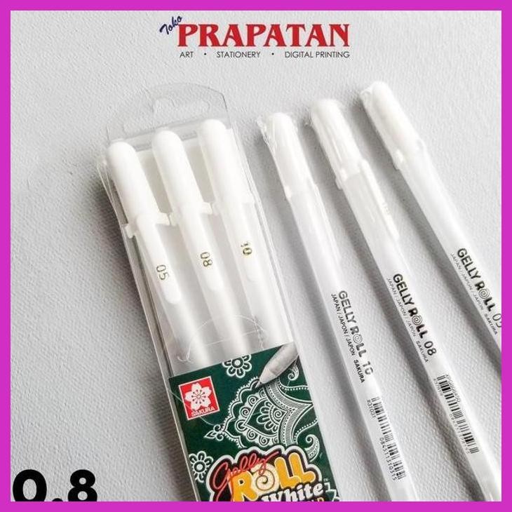 

( SEKOLAH / LUKIS ) SALE SAKURA GELLY ROLL WHITE PEN 0.8 (SENI / MENGGAMBAR / ART / KERAJINAN ) GOOD QUALITY
