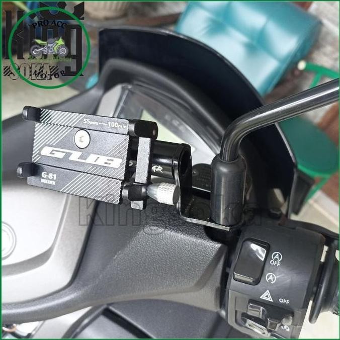 Holder Hape Gps Gub G81 + Bracket Motobar Holder Hp Motor N-Max Aerox Xmax Lexi Vario Beat Scoopy Dl