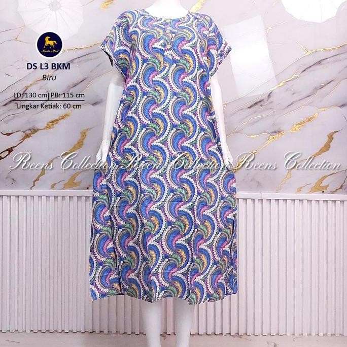 Daster Jumbo L3 Batik Kuda Mas | Daster Busui Ld 130 Cm Rayon Motif Premium