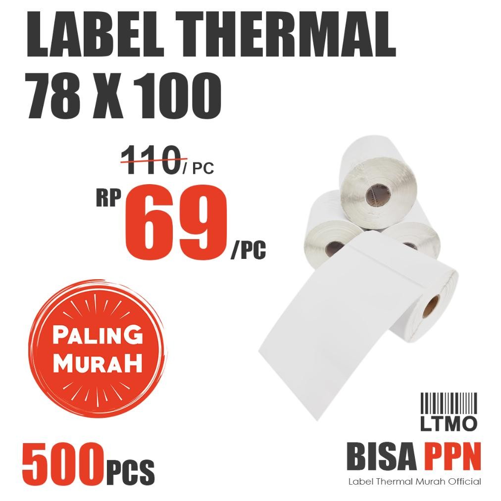 

JH8 Label Barcode MURAH 78 x 120 kertas stiker thermal 80x120