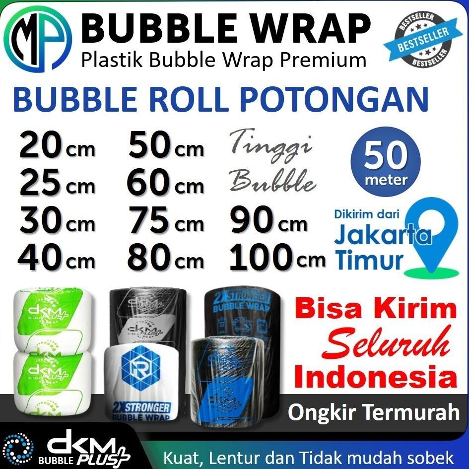 

JH8 Plastik Packing Gelembung Bubble Wrap DKM Roll 30cm x 50meter Putih Bening / Hitam Premium Murah