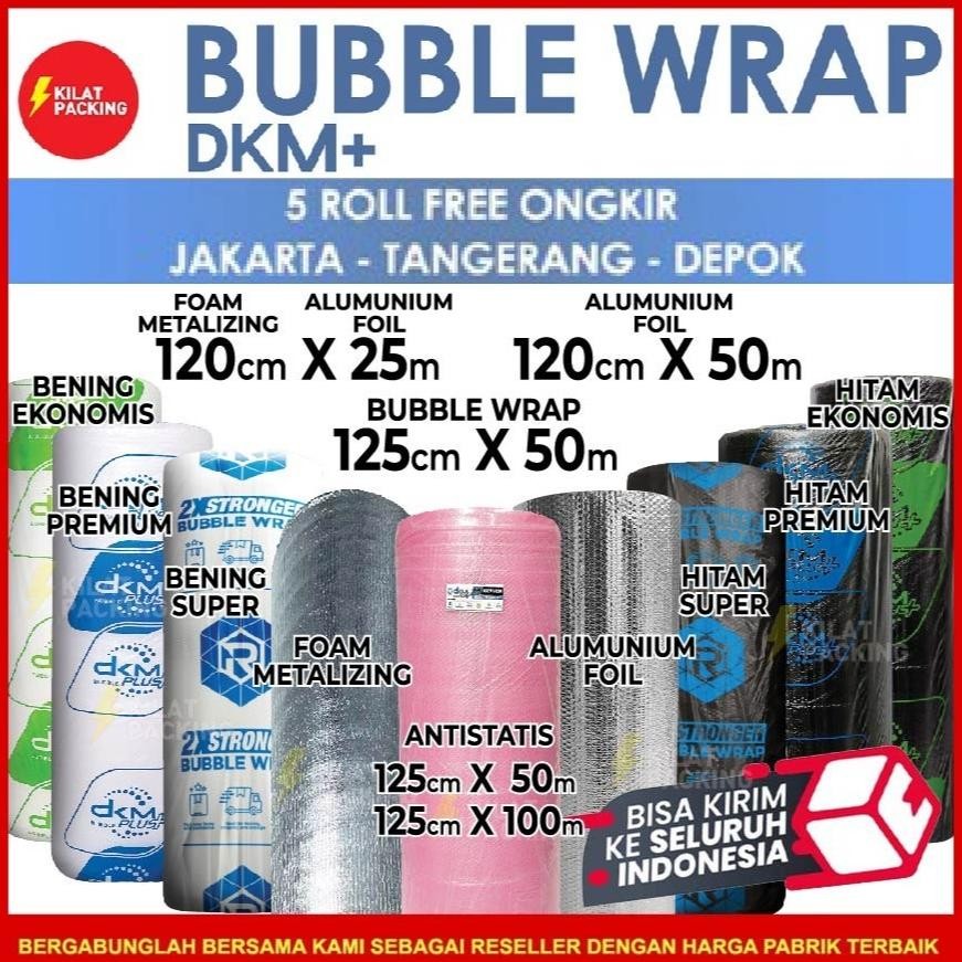 

JH8 PLASTIK BUBBLE WRAP PREMIUM TERMURAH 125 CM X 50 METER / BUBBLE WRAP TEBAL MURAH PER ROLL