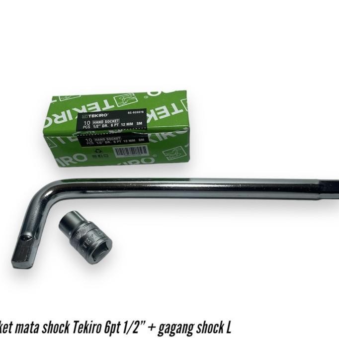 Paket mata shock Tekiro 6pt 1/2 + gagang kunci shock L