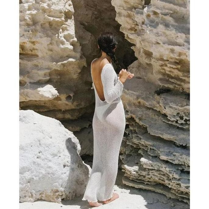 Caca Outer Long Dress Long Sleeve Woman / Korean Summer Outer / Beachwear Bali / Outer Luaran Bikini