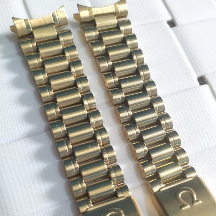 new  Strap Tali Jam Tangan Rantai Omega Size 18mm dan 20mm warna Gold