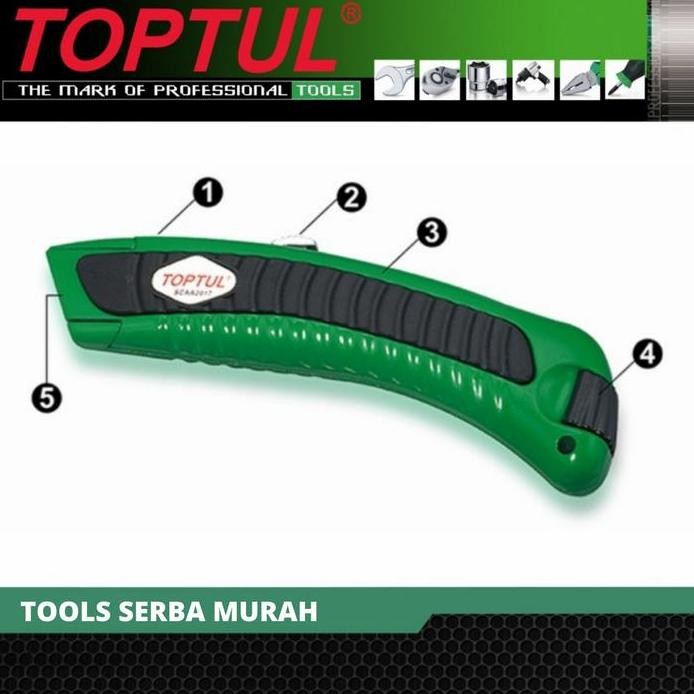 

ready !!! Cutter Heavy Duty Utility Knife 165MM With Spare Blade Toptul SCAA2017