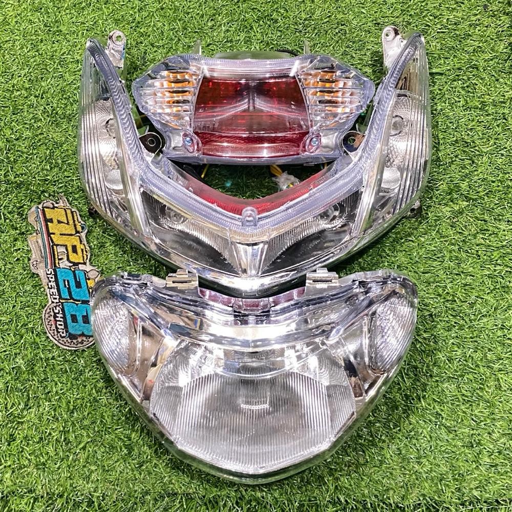 LAMPU DEPAN - LAMPU SEIN - LAMPU STOP BELAKANG UNTUK MOTOR MIO SMILE MODEL  STANDAR CHROME MIKA BENI
