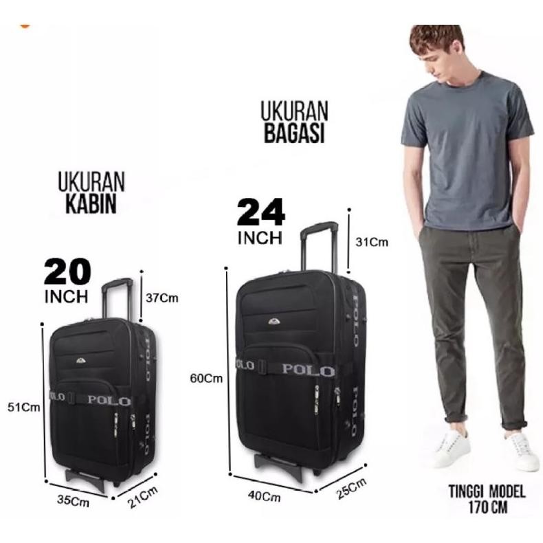 Koper Bahan 20/24 Inch Koper Kain Anti Pecah Koper Merah Cabin Size  Bahan Kanvas Koper Expandable K