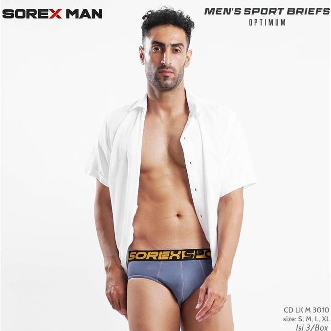 1 Box Isi 3 Pcs - Sorex Celana Dalam MenS Sport Briefs Cd Lk M 3010