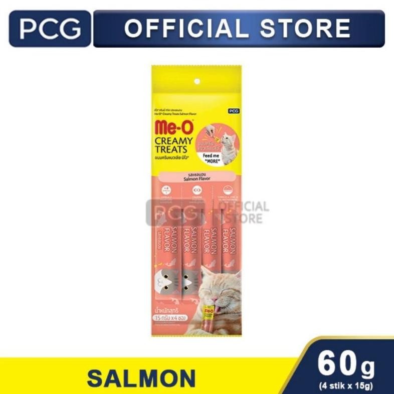 Me-o Creamy Snack Kucing 60gr Meo Liquid Cemilan Kucing - Salmon Flavour AST
