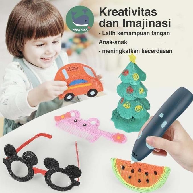 

MAMA SING 3D Wireless Stereoscopic Printing Pen for 3D Drawing - Berkualitas PM