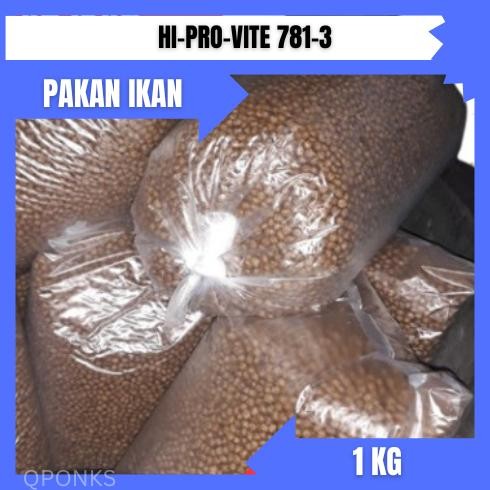 Pakan Ikan Hi - pro - vite 781-3 1KG/ 1 KILO pakan ikan lele , nila , patin , bawal , ikan mas , gur