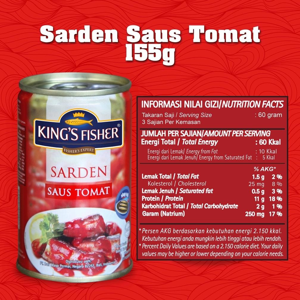 

df-8 tg-342 Paket Couple 2 Pcs King's Fisher Sarden Mini Saus Tomat Makanan Kaleng 155 G Kings Fisher Terlaris Termurah