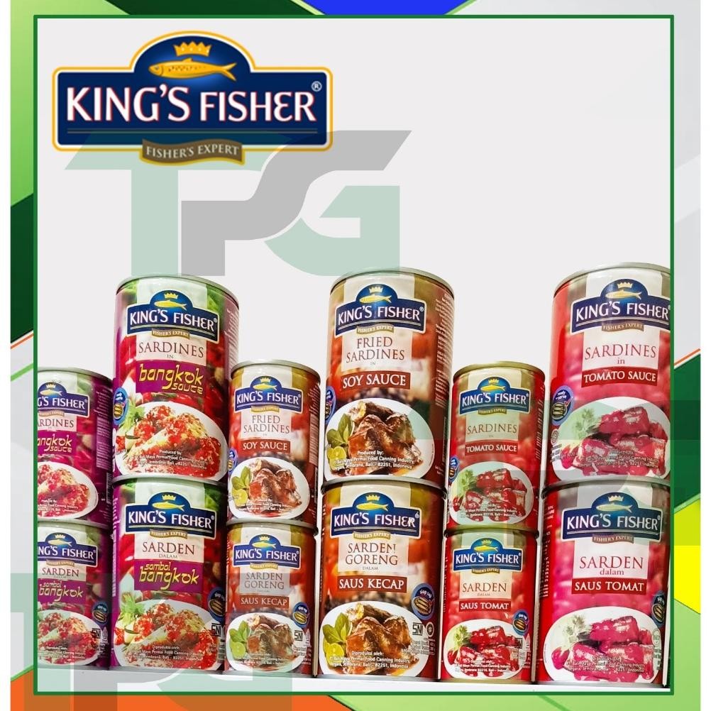 

y-76 QV21 KINGS FISHER - Sarden saos tomat / saos kecap / sambal bangkok / sambal hijau / balado 155 gr 425 gr Terlaris Berkualitas