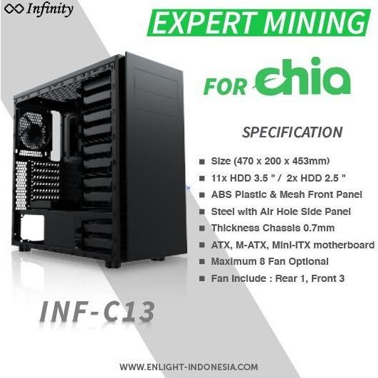 INFINITY C13 FOR CIA MINING CASING KOMPUTER MINING BITCOIN INF-C13