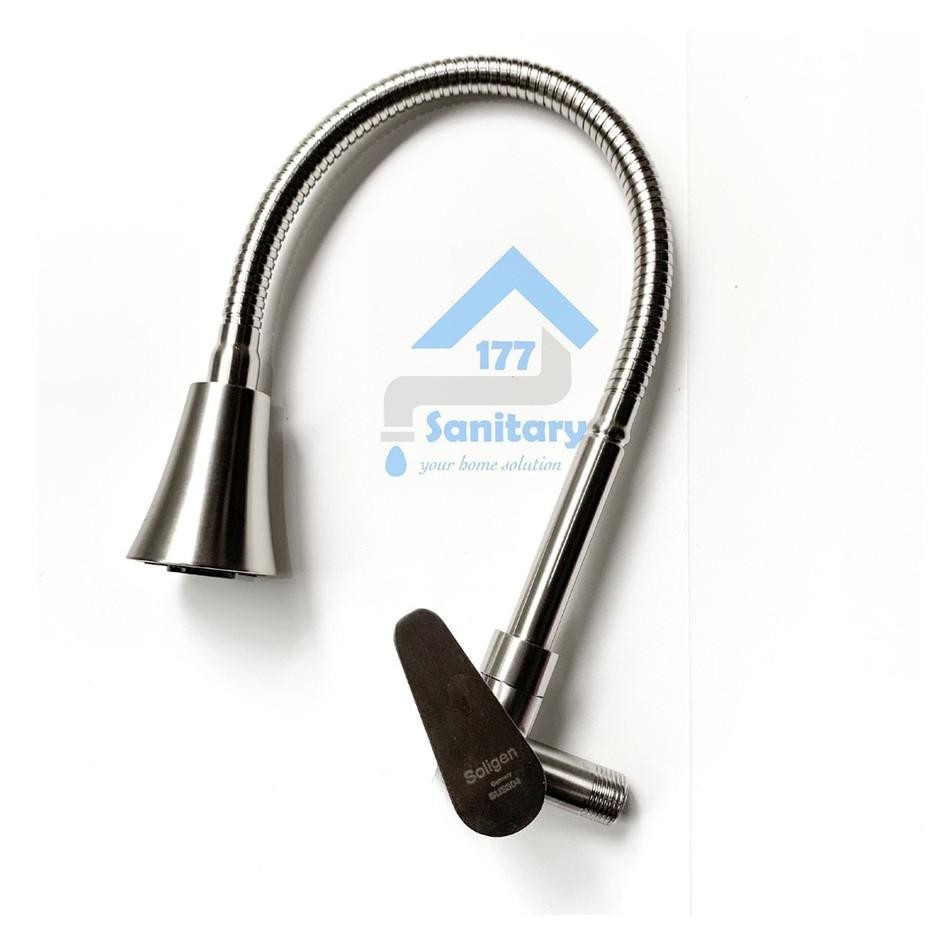 Kran Air Fleksibel Angsa Tembok Stainless 304 Solen 606Stkeran Air Sink Dapur Kran Wastafel Flexible