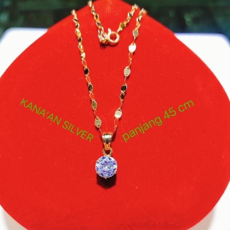 Kalung Toscano/biji timun + Liontin desy remaja & dewasa warna rose gold perak asli 925/Silver lapis