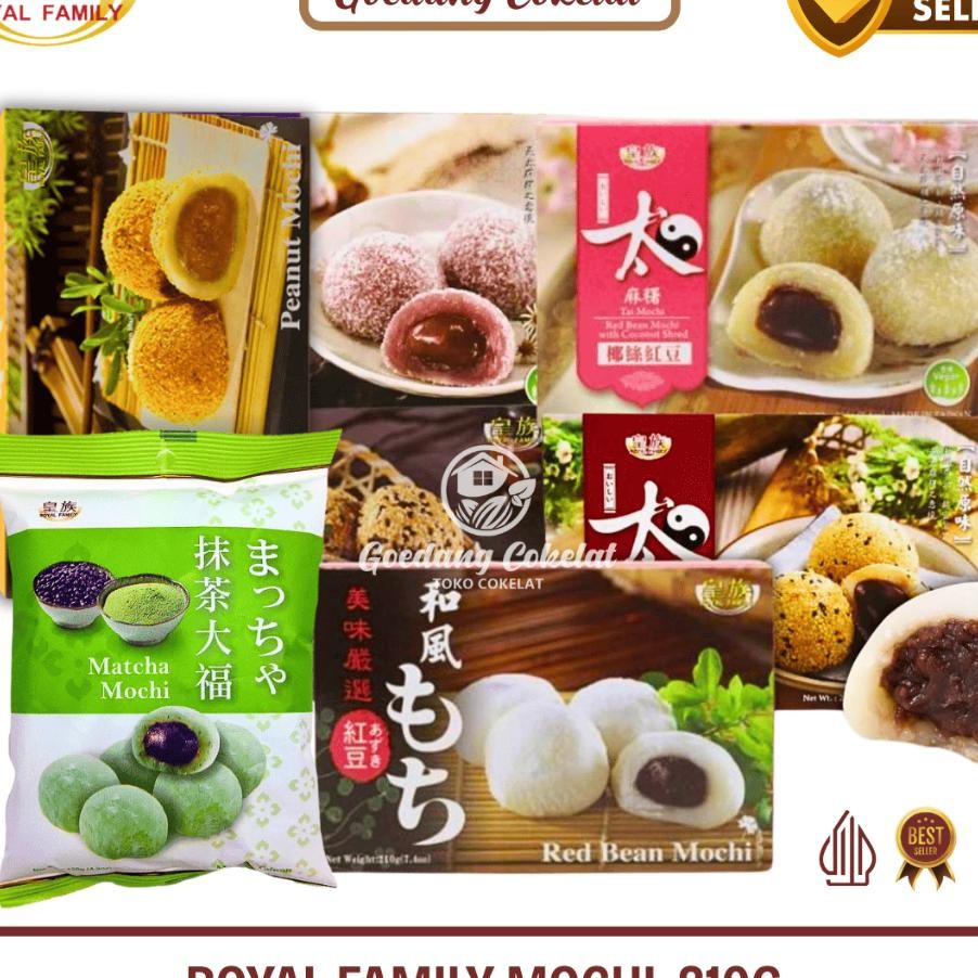 

Mochi Royal Family Tai Mochi Taiwan Matcha Red Bean Mochi With Coconut Sesame Peanut Matcha 210Gr Cemilan Sna