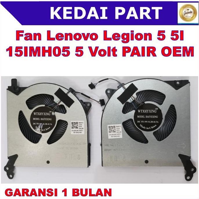 Fan Lenovo Legion 5 5I 15Imh05 15Arh05 R7000 Y7000 (2020) 5 Volt Pair New Stok