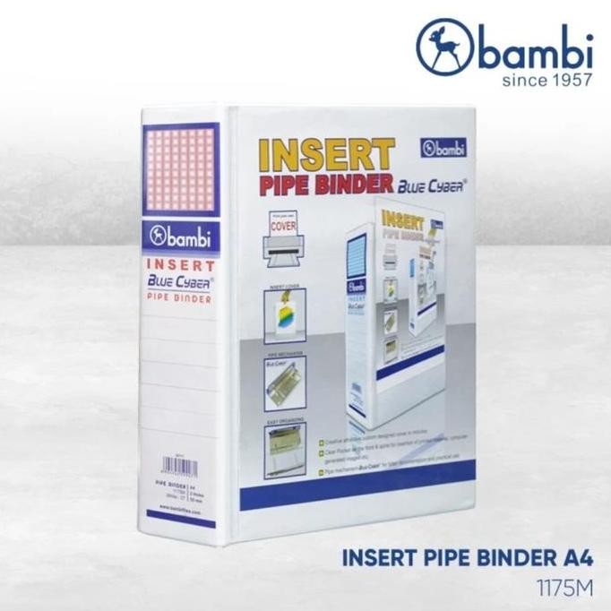 

ORDNER BAMBI A4 50MM INSERT PIPE BINDER 1175M PUTIH PER 1 PCS HT