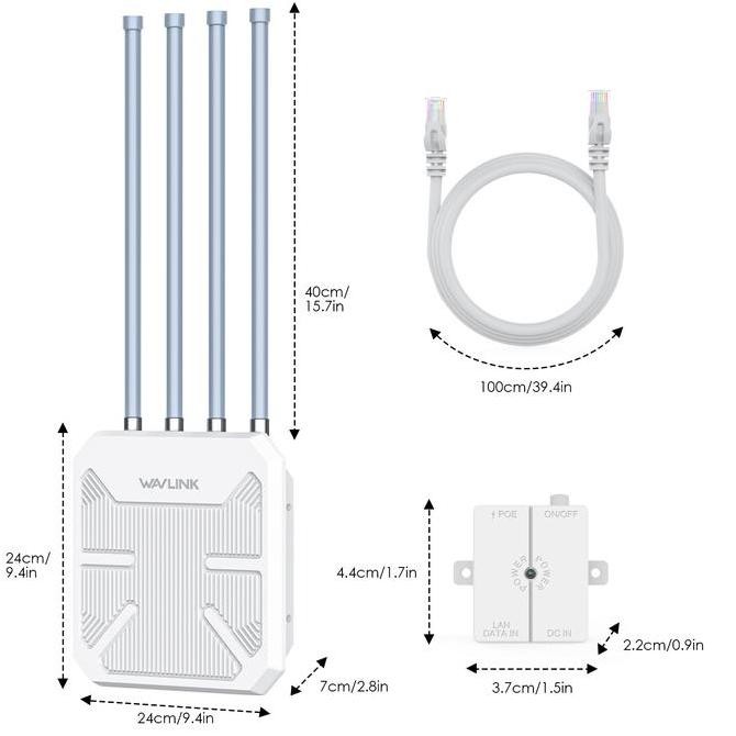 Wavlink Wn573Hx1 Wifi6 Router Ap Repeater Luar Ruangan Dual Band Ax1800 Extender Jaring Wifi Luar Ru