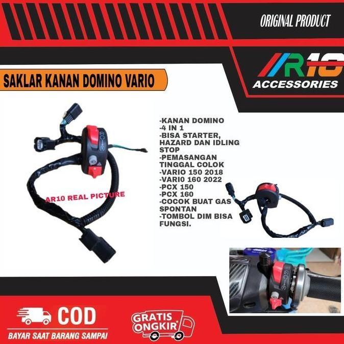 Terbaru Saklar Kanan Domino 4 In 1 Pnp Vario 150 / Vario 160 Pcx 150 Pcx 160