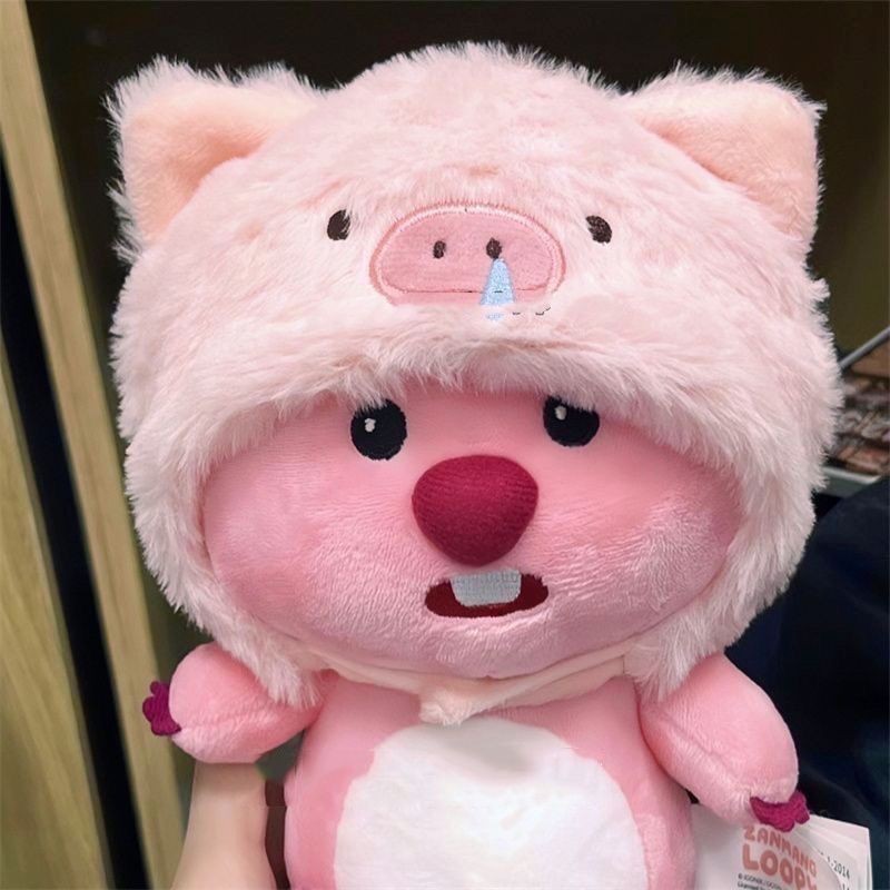 Bouquet Mainan Plush Kepala Babi Pink Berang-berang Kecil/Boneka Mainan Mewah
