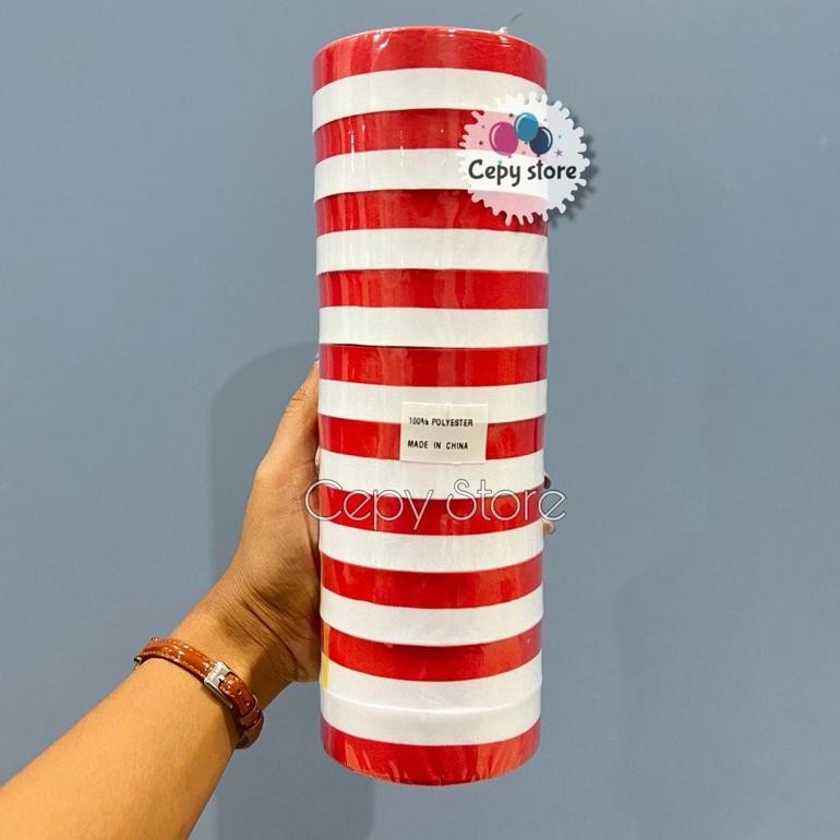 

Fue-K5X20 [ 10 Roll ] Pita Satin Merah Putih 1 Inch / Pita Merah Putih 2,5 Cm Sr-32