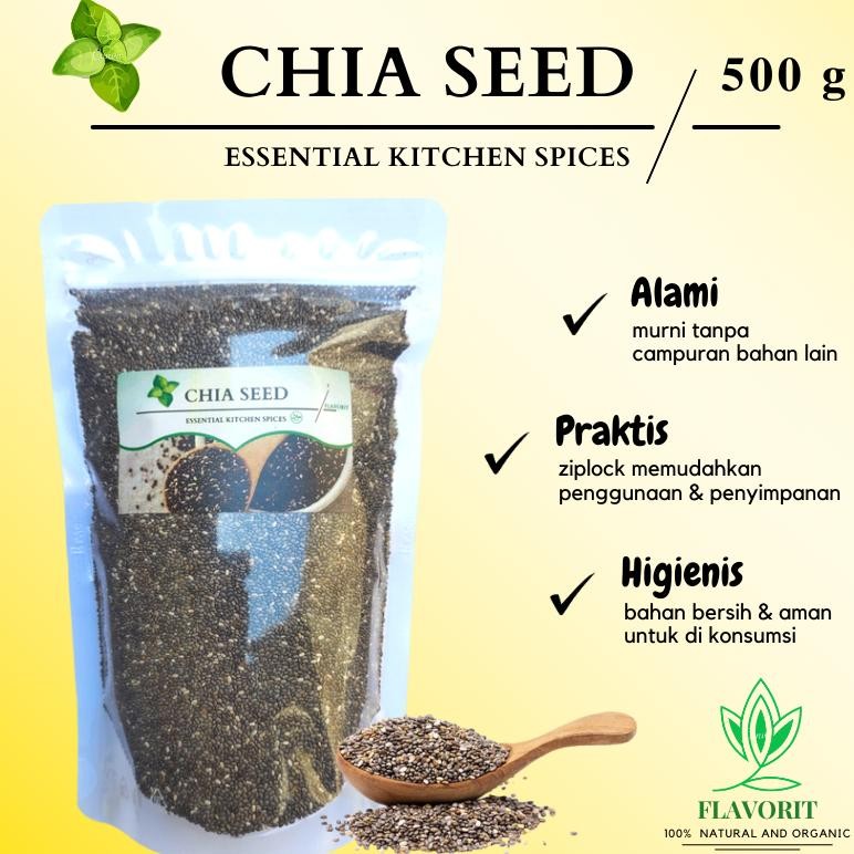 

Eelic Chia Seed 500Gr Biji Chia Seeds Organik Premium Black Chia Seed Untuk Diet Original Natural Et-12