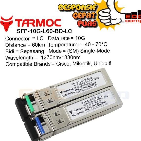 Sfp+ Transceiver 10G Bidi 60Km |Sfp-10G-Bd-60Km|Singlecore Lc New Stok
