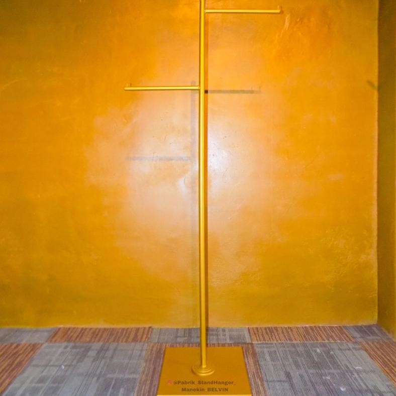 StandHanger 2 Arah Gold // Gawang Baju butik gold // StandHanger baju mewah // Gawang gantung Baju G