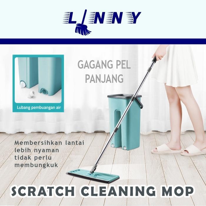 Linny Scratch Cleaning Mop Set Ember Multifungsi Dan Alat Pel Lantai Modern Kain Microfiber Ultra Mu