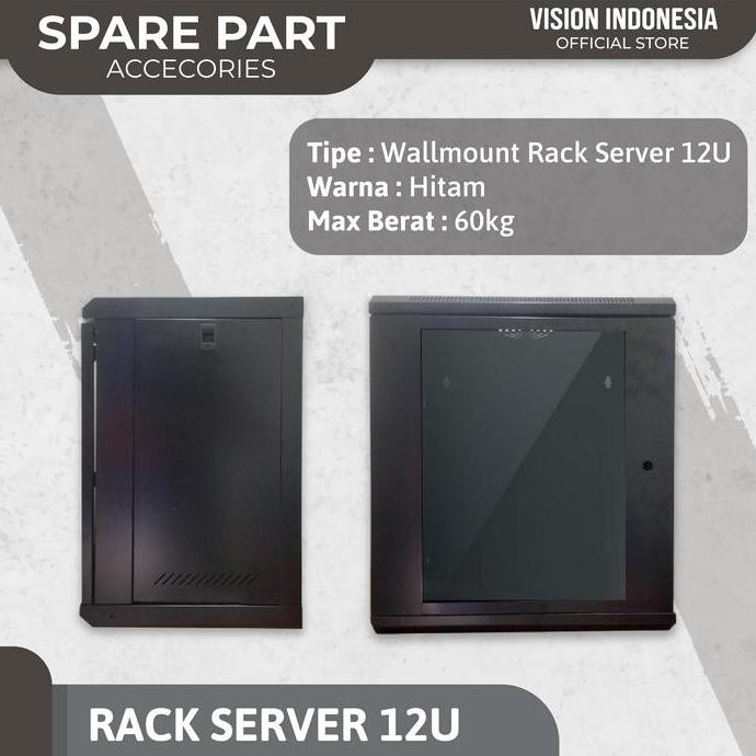 Wallmount Rackmount 12U, Rak Server Single Door 12U New Stok