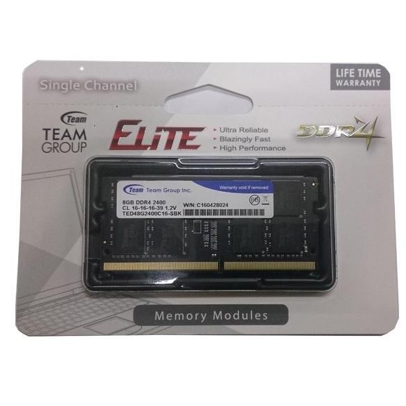 Memory Ram Team Elite Sodimm Ddr4 8Gb 2400Mhz-Ted48G2400C16-Sbk New Stok