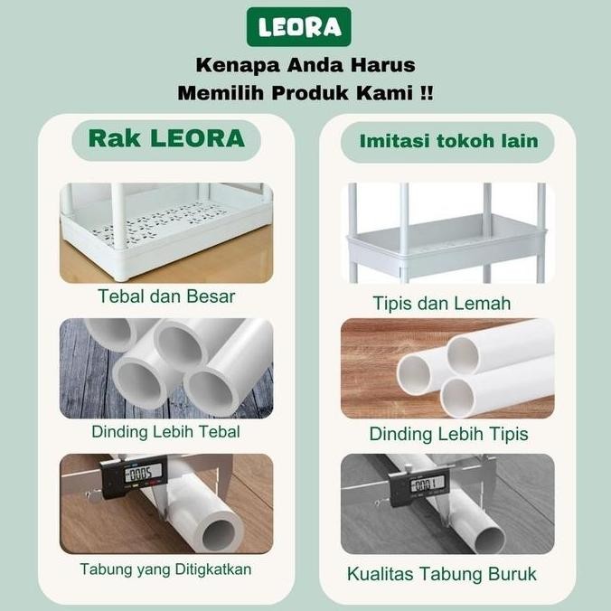 Leora Deep | 4 SUSUN Rak Susun Serbaguna Rak Sudut Rak Plastik Rak Buku Rak Jumbo Rak Sepatu Rak Pir