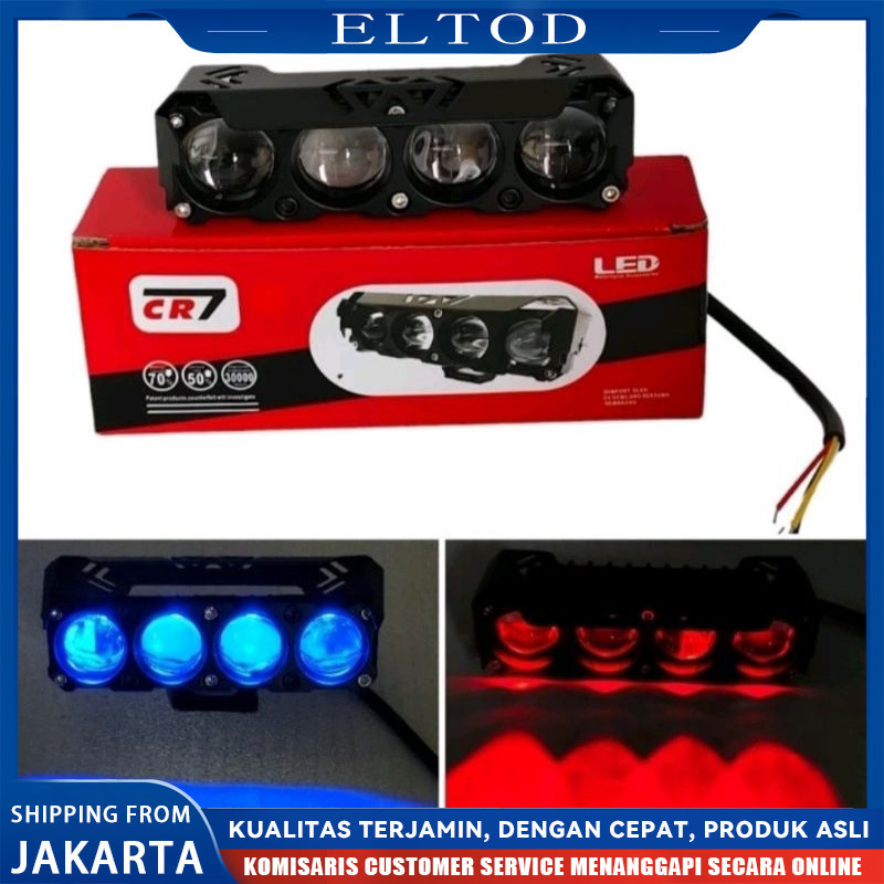 NEW LAMPU TEMBAK 4 MATA CR7 UPGRADE PLUS DEVIL FULL ALUMUNIUM WATERPROOF