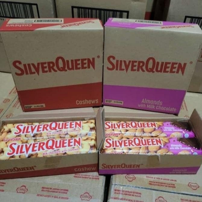 

silverqueen mede/almond 58 gram 1 box (isi 10 pcs) termurah