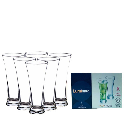 LUMINARC Beverage Set Gelas Martigues Ikumi Teko Flame Kado Pernikahan - Martigues 320ml