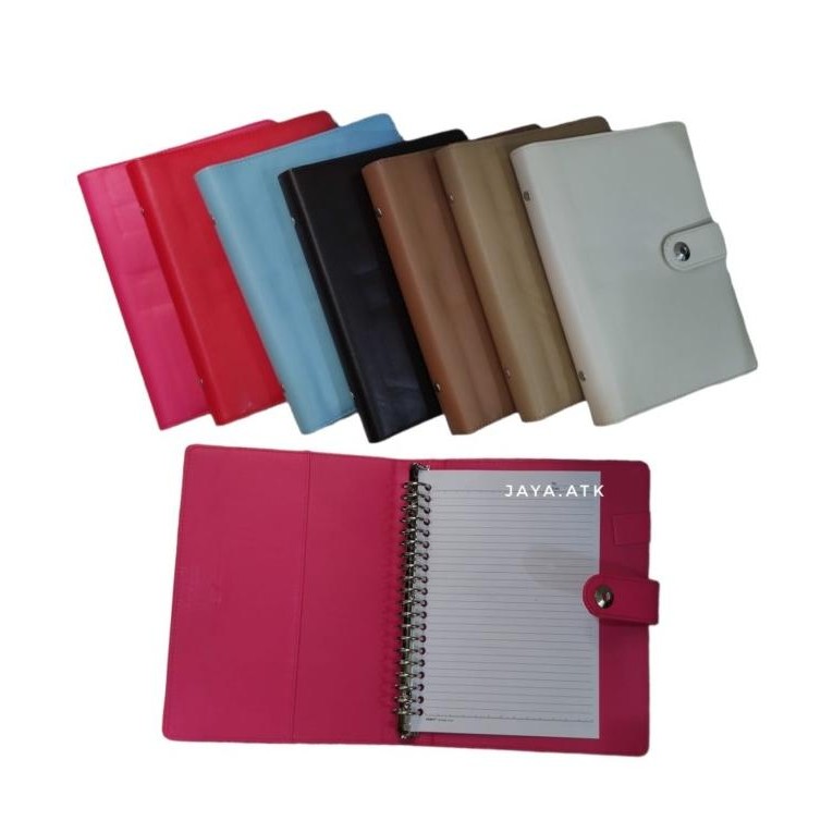 sale binder note map ring a5 20 ring besi polos kulit kancing buku ring