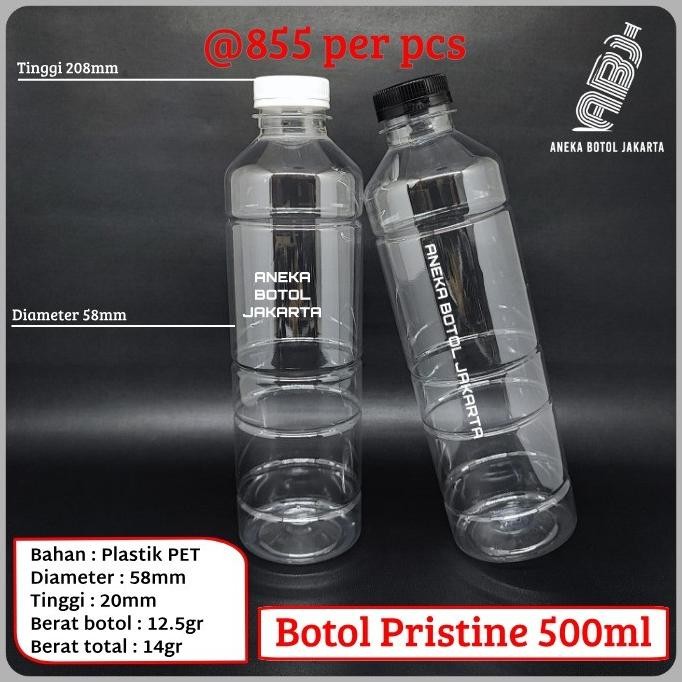 

botol plastik 500 ml / botol almond 500 ml / botol pristine 500 ml termurah