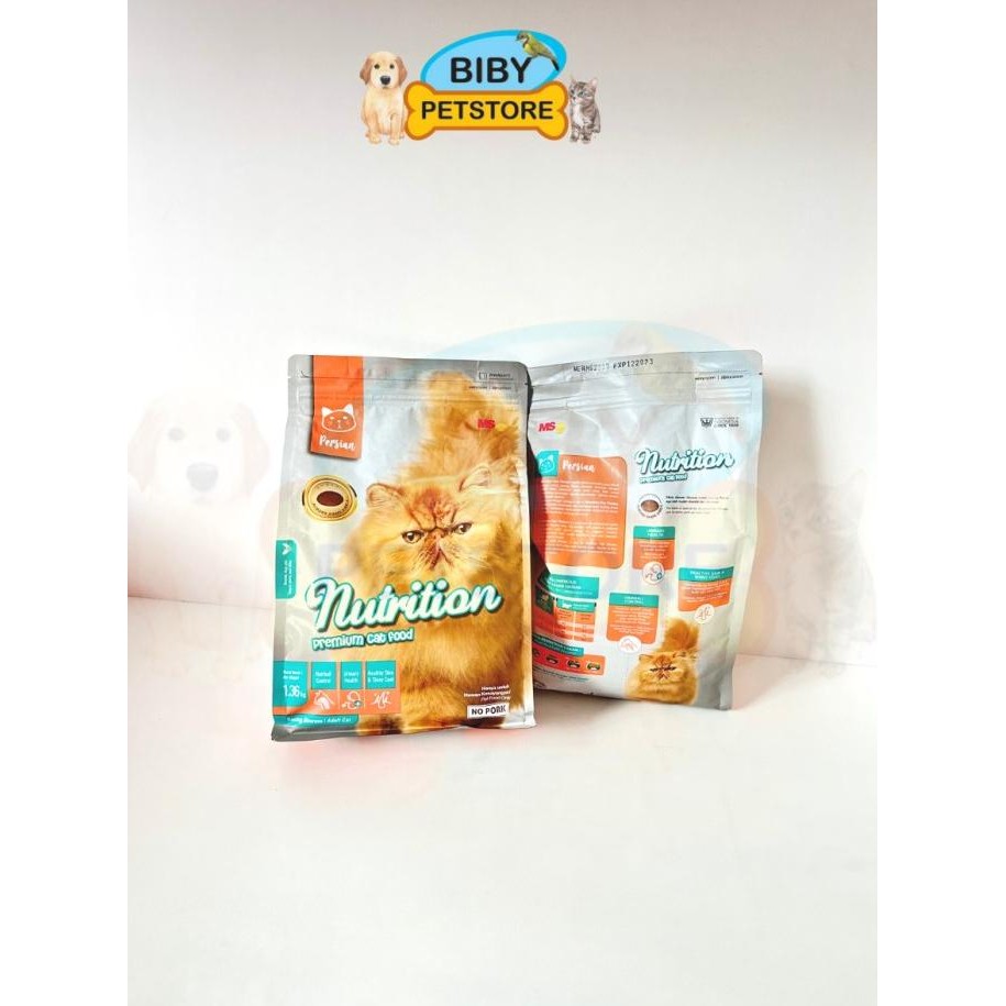 

nutrition premium cat food 1,36 kg / almond shape kibble termurah