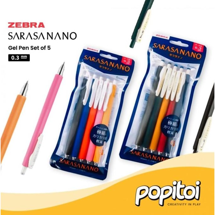 

Produk Baru!! Zebra Sarasa NANO 0.3 mm Gel Pen SET of 5 Pulpen Warna