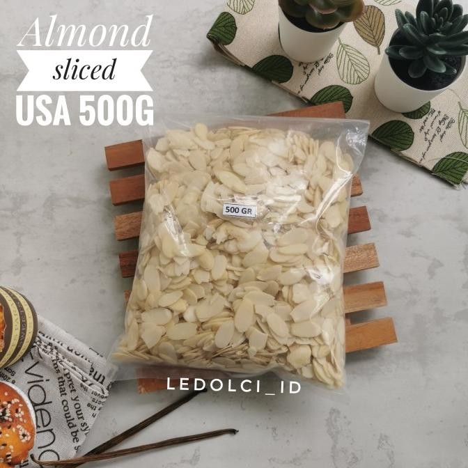 

kacang almond slice mentah kacang almond iris mentah 500 gram (besar) termurah